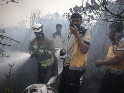 تقرير عن استجابة فرق الإطفاء لحرائق الغابات في منطقة ربيعة بريف اللاذقية 