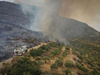 فرق الإطفاء في الدفاع المدني السوري تسيطر على 80 بالمئة من الحرائق غربي إدلب