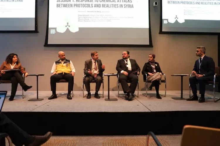 The White Helmets, alongside civil society organizations, victim and survivor groups, international experts, and states representatives, participated in The Syrian Civil Society Conference on Chemical Weapons at The Hague, Thursday, November 23.